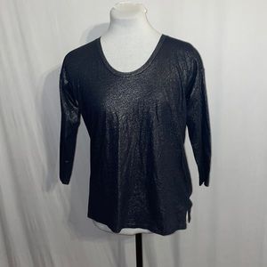 Ann Taylor Loft Metallic Navy Tee